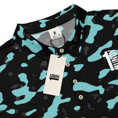 1HUNDY Slim Fit Camo Turquoise Polo