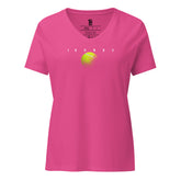 1HUNDY Women's Courtside V Neck T.Shirt