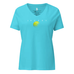 1HUNDY Women's Courtside V Neck T.Shirt
