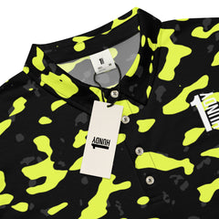 1HUNDY Slim Fit Camo Yellow Polo